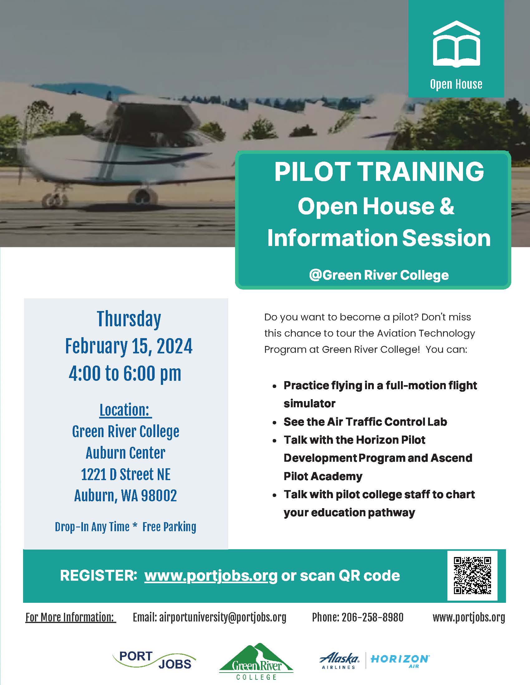 Prop plane on flyer for training opportunity