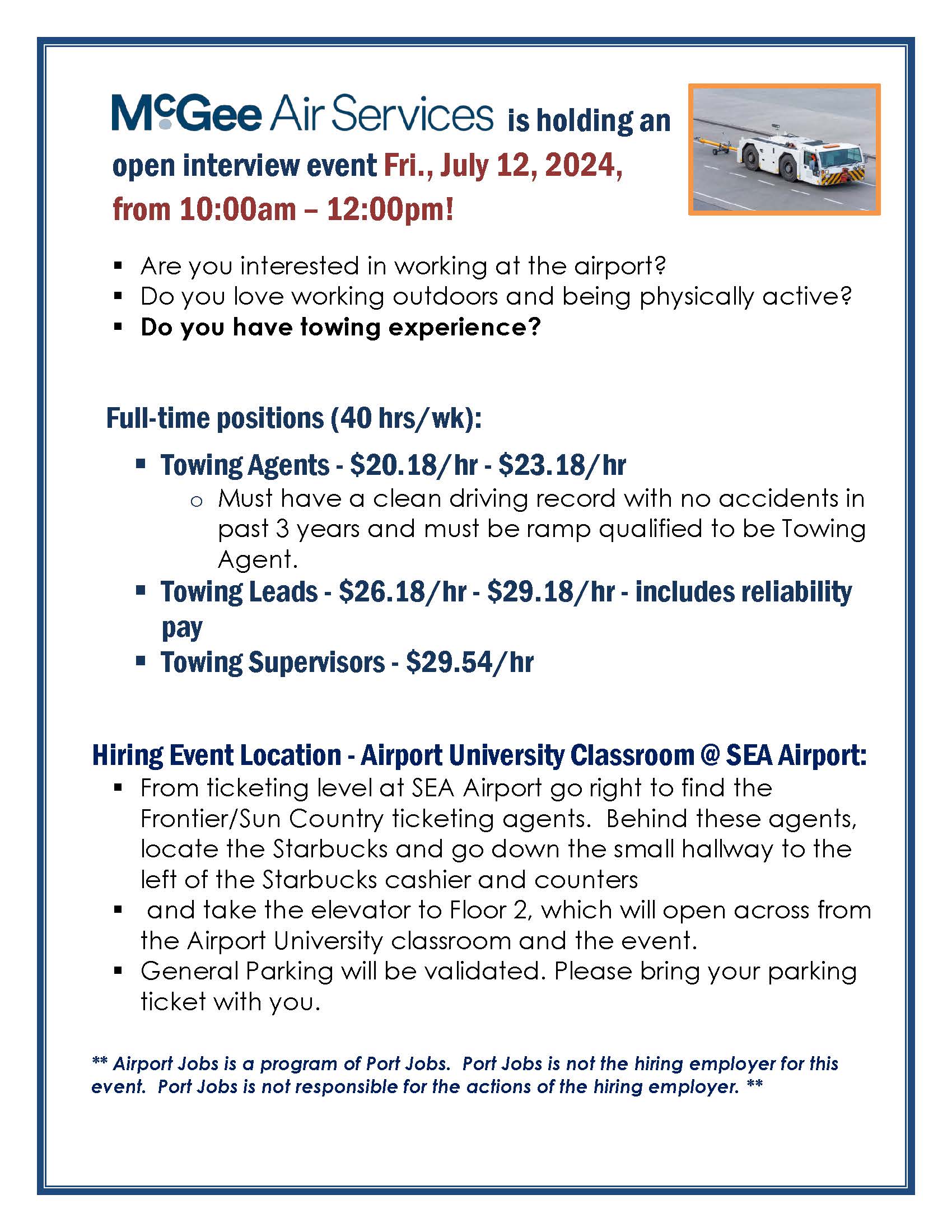 McGee Hiring Fair Flyer July 12, 2024