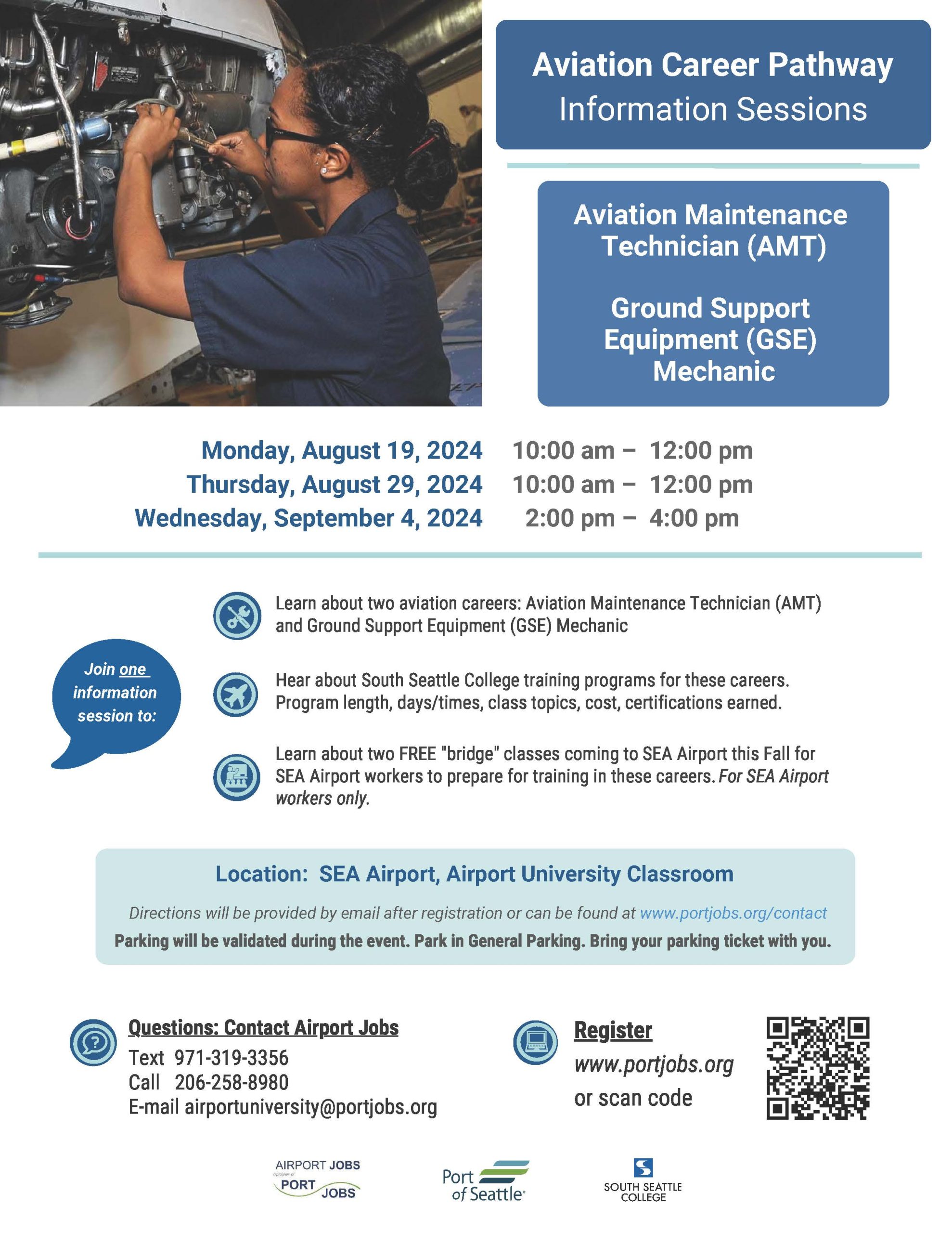 Port Jobs AMT GSE Mechanic Info Session Flyer 2024