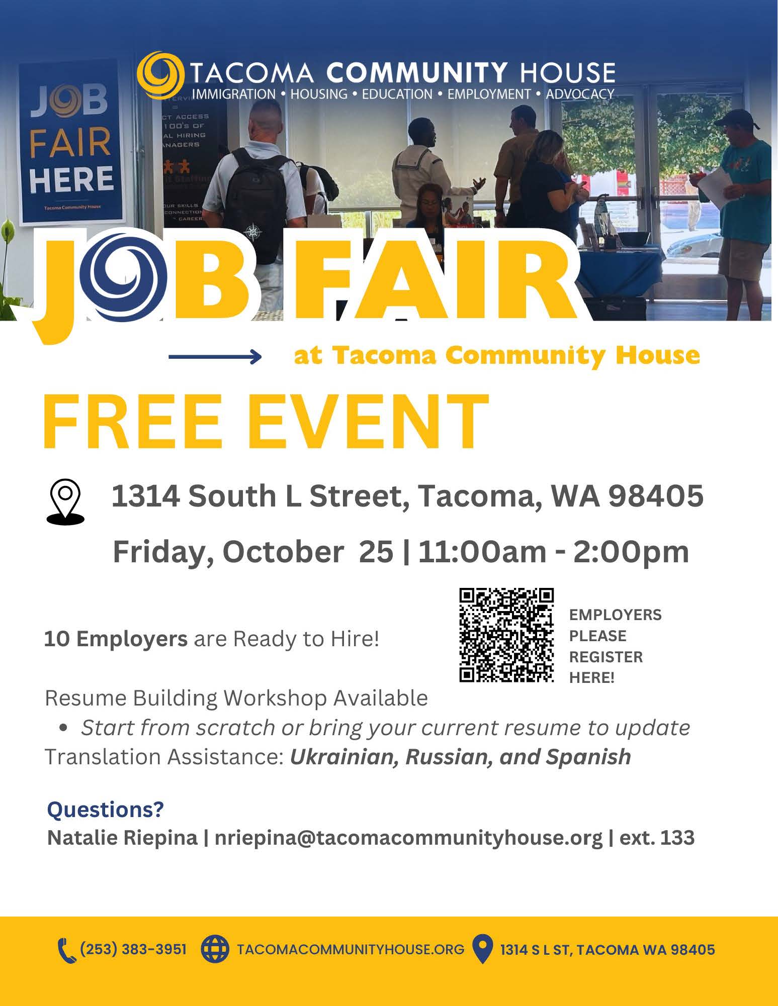 Tacoma Community House Job Fair Flyer 2024