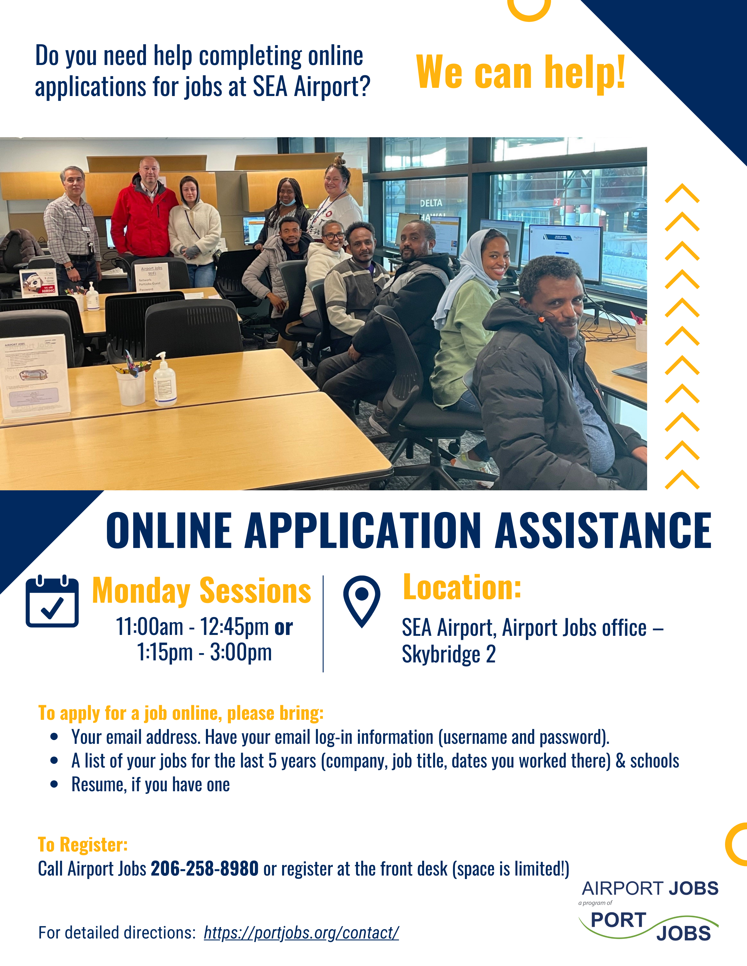 Online App Assistance Airport Jobs Flyer February 2025