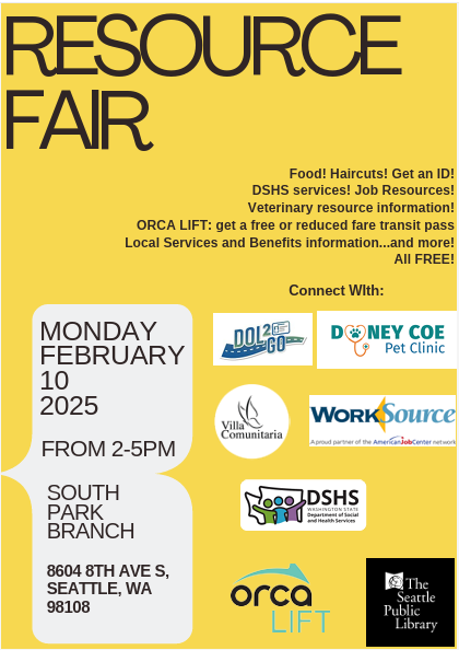 SouthPark Library Resource Fair Flyer