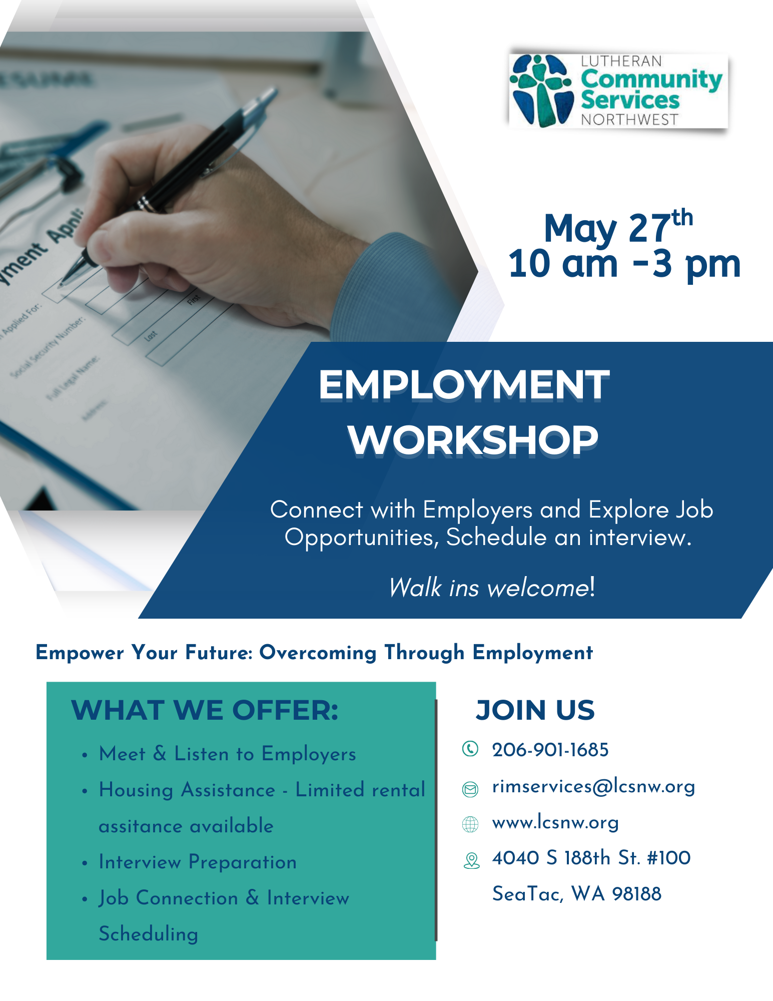 Lutheran Community Services NW Career Fair Flyer May 27 2025