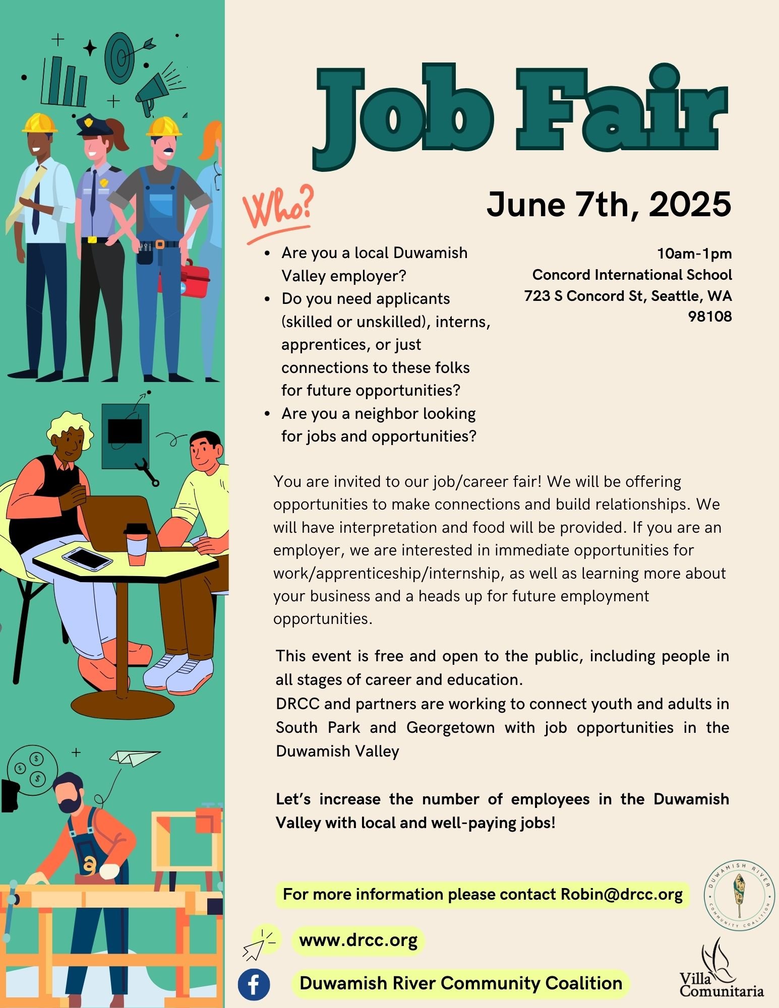 Duwamish Valley Job Fair June 7 2025 Flyer