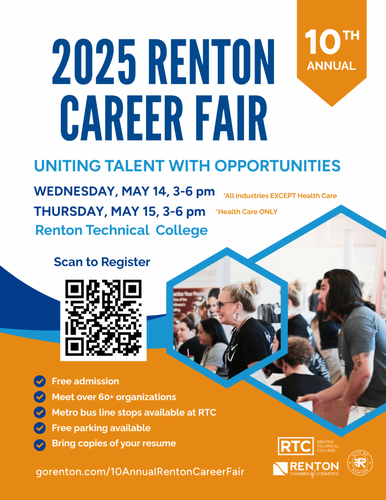 Renton Career Fair May 14, 2025 Flyer
