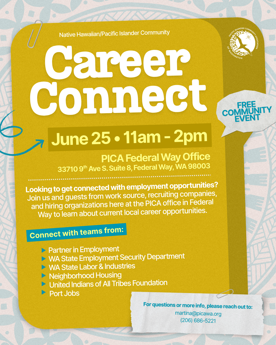 Career Connect Job Fair Fed. Way Flyer 2025