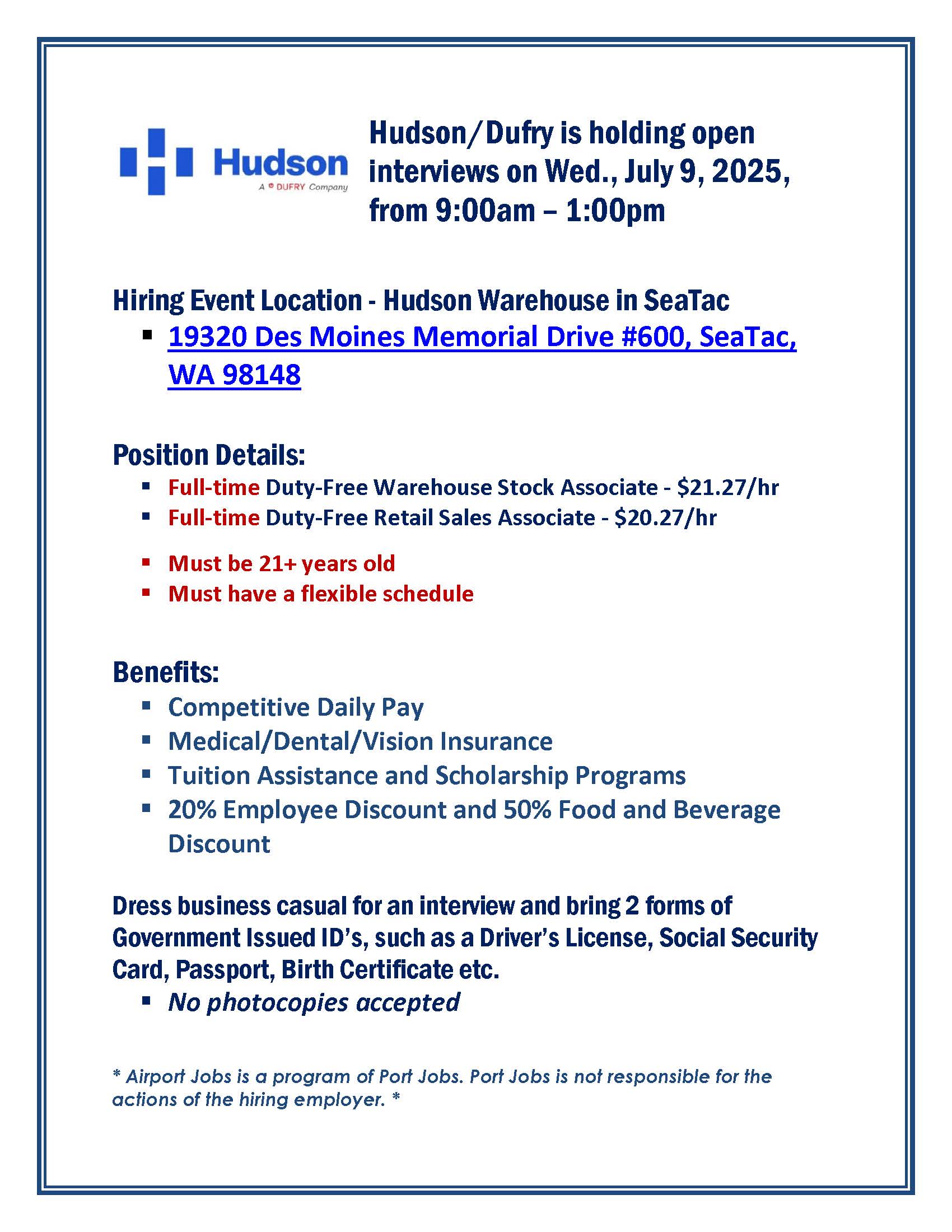 Dufy Open Interview Warehouse Flyer