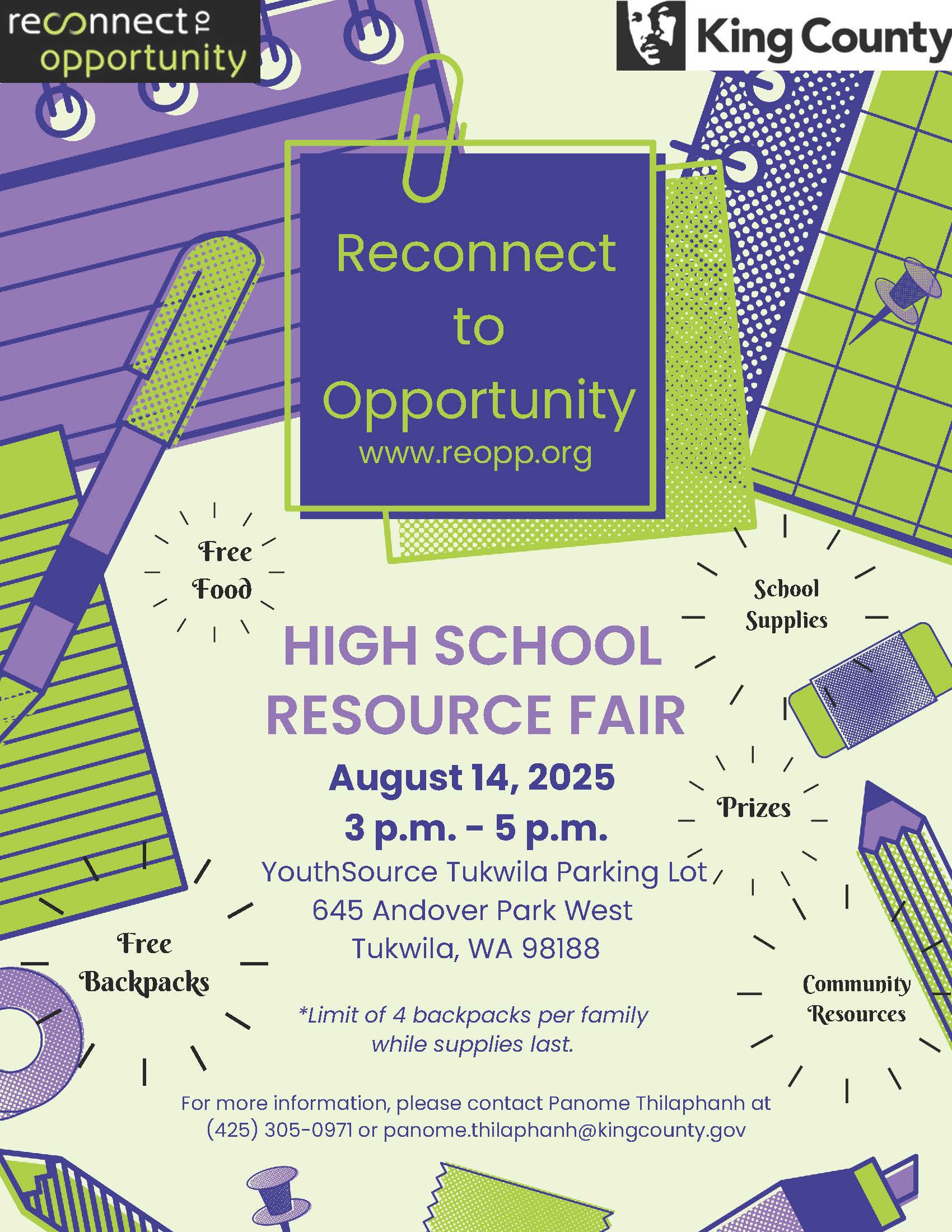 ReOpp School Supply Fair 2025 Flyer