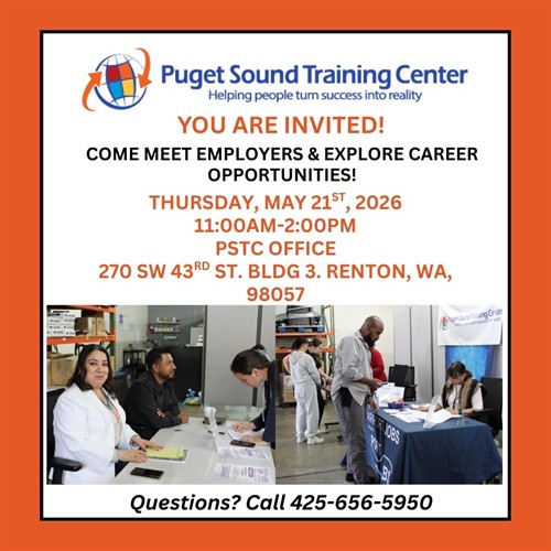 Puget Sound Training Center Career Fair 2026 flyer